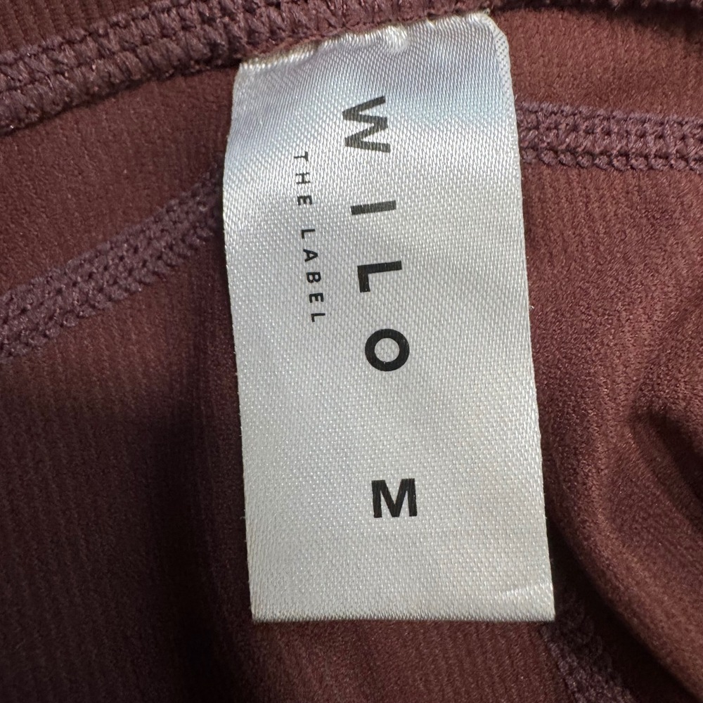 WILO The Label Ribbed High Waist Ruched Ankle Leggings Dusty Rose Women's M - Picture 4 of 7